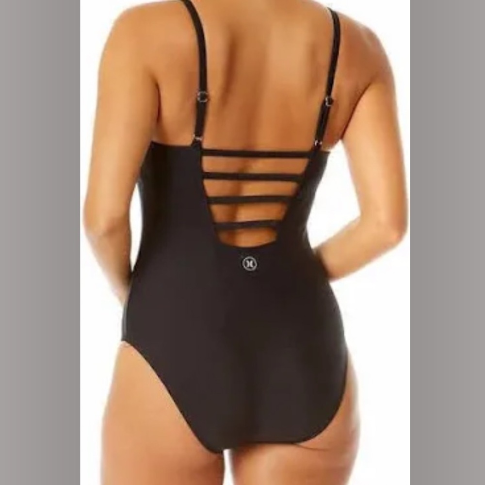 Hurley Black Strappy Back One-Piece Swimsuit